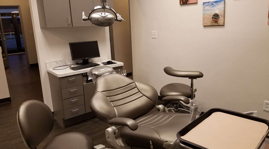 Dental exam room at Marvel Dental in Burleson, TX