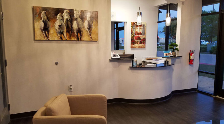 Front desk area at Marvel Dental in Burleson, TX