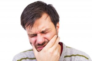 Man having dental pain.